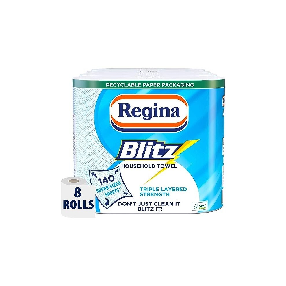 Regina Blitz Household Towel, 560 Super-Sized Sheets, Triple Layered Strength, 8 Count (Pack of 1) Regina Store