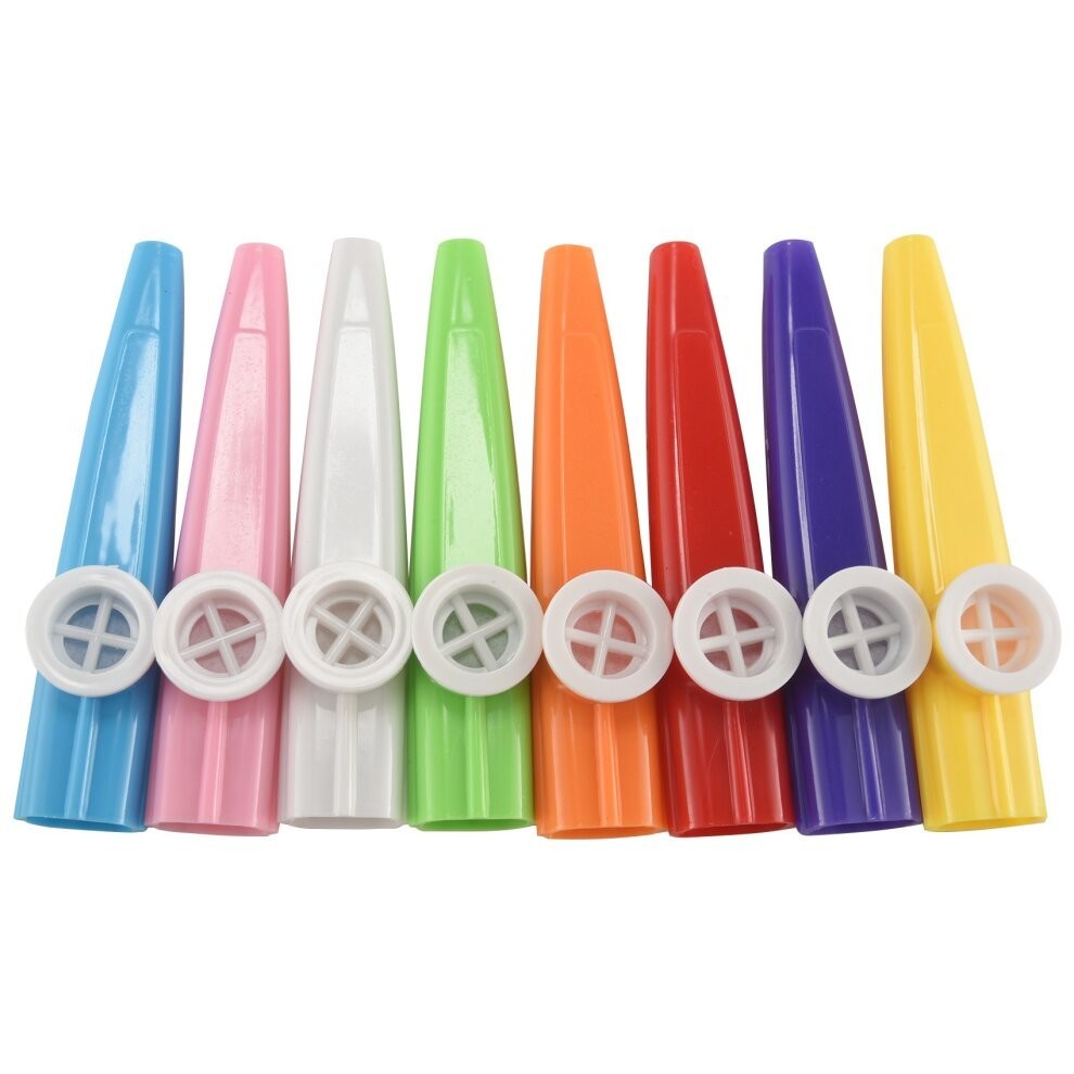 24 Pieces Plastic Kazoos 8 Colorful Musical Instrument, Good For Guitar, Ukulele, Violin, Piano Keyboard, Great Gift For Music Lovers (24 Pieces)