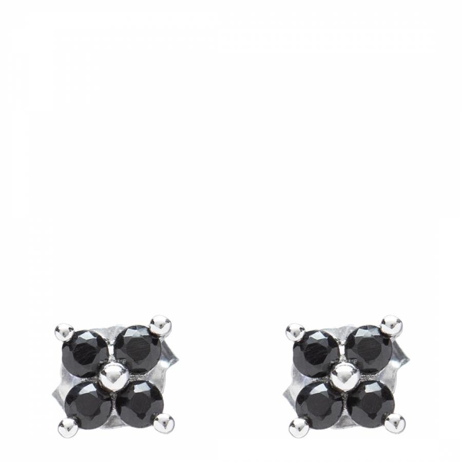 Black & Silver Daisy Stud Earrings