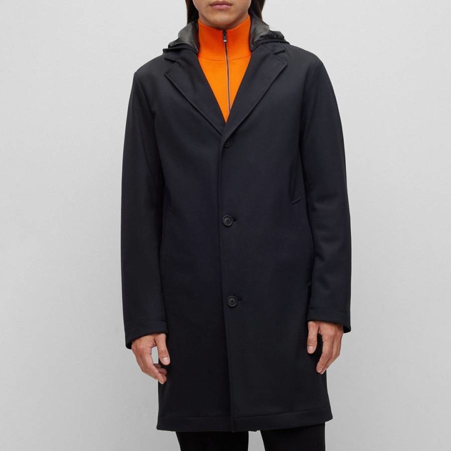 Black Cam Hooded Coat