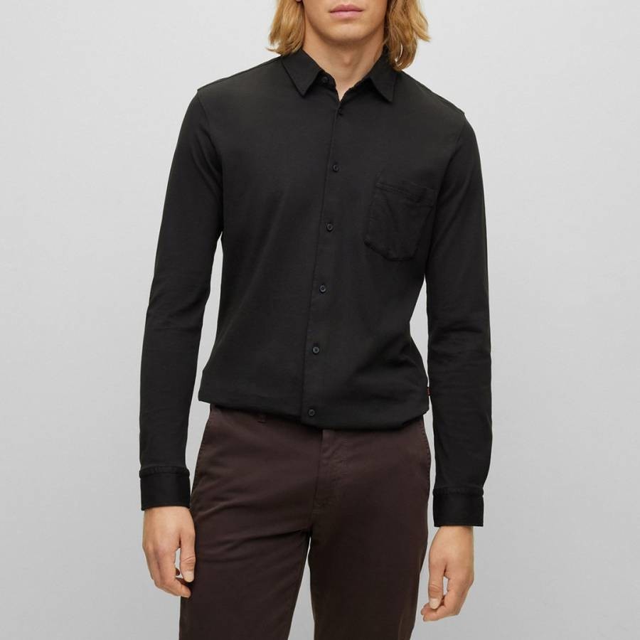 Black Mysoft Cotton Shirt