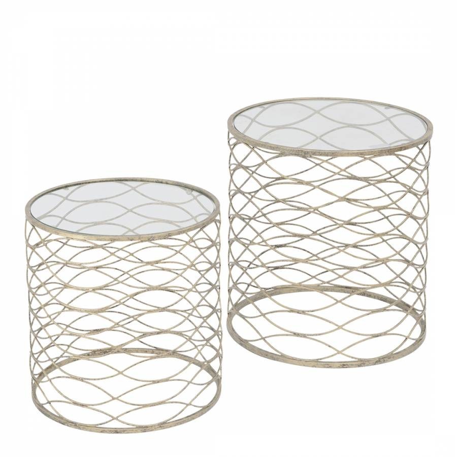 Gatsby Set Of 2 Gold Nesting Side Tables