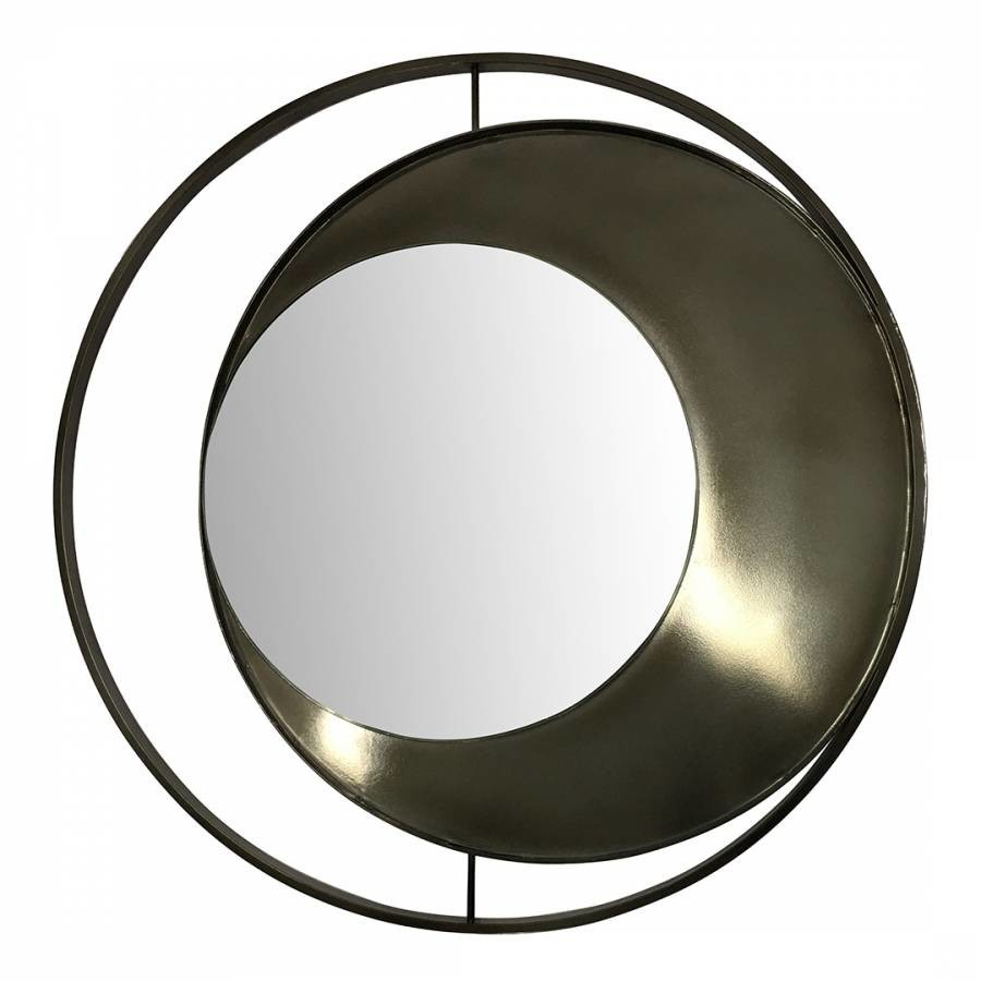 Concentric Circles Iron Mirror Metallic Black Nickel 100cm diamater