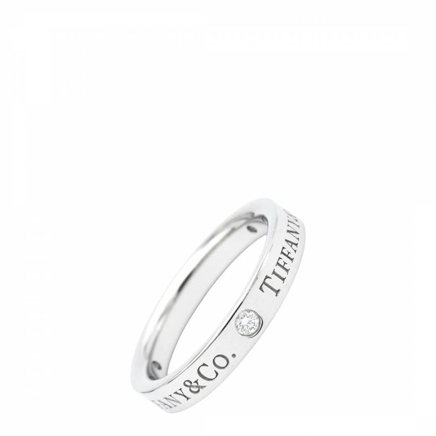 Silver Tiffany & Co Flat Band Ring 56