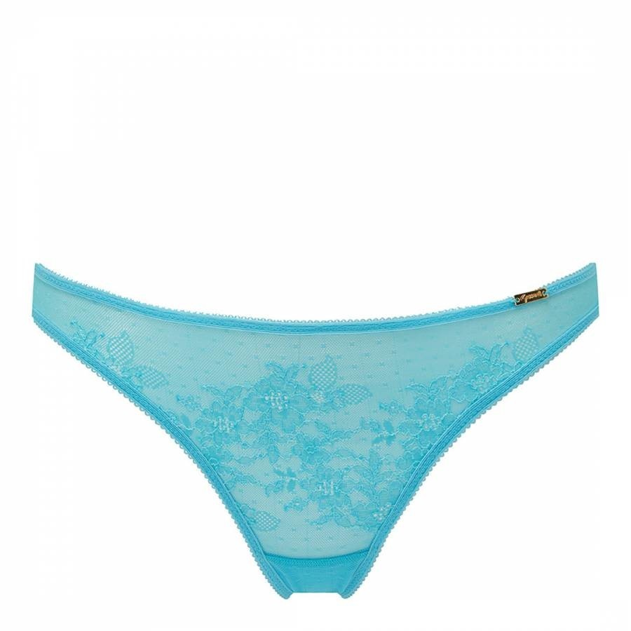 Blue Glossies Lace Thong