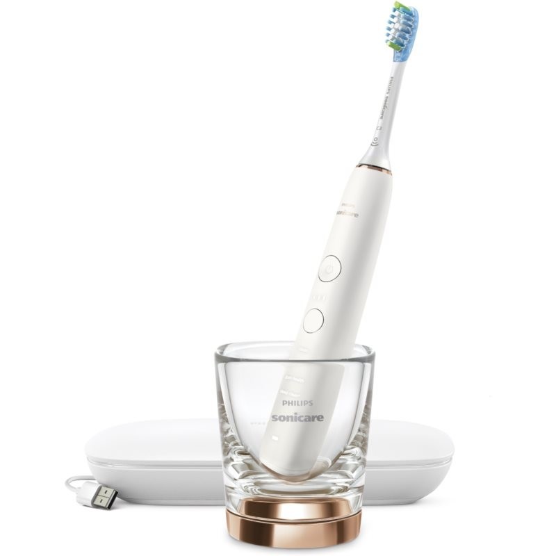 Philips Sonicare 9000 DiamondClean HX9911/94 sonic electric toothbrush with a charging cup Rose Gold 1 pc