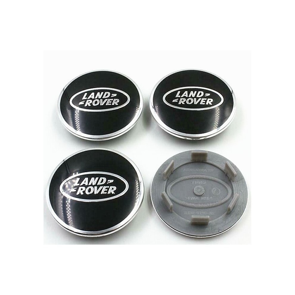 New 4 x LAND ROVER CENTRE CAPS BLACK RANGE ROVER SPORT EVOQUE DISCOVERY 63mm