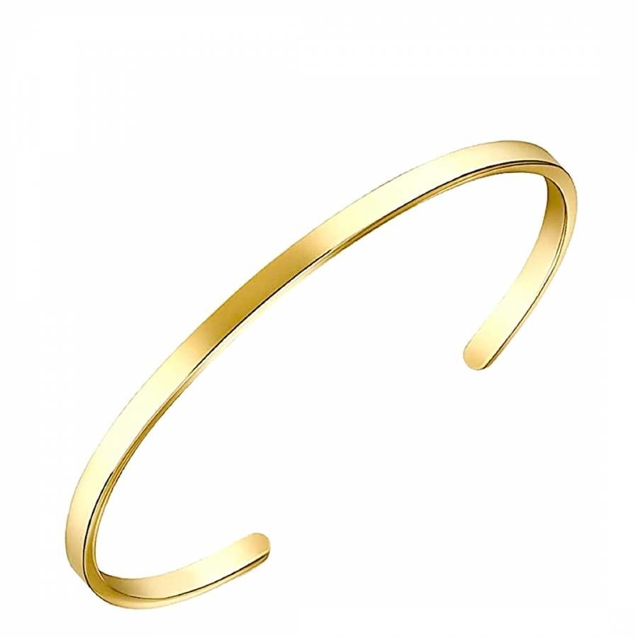 18K Gold Thin Classic Cuff Bangle