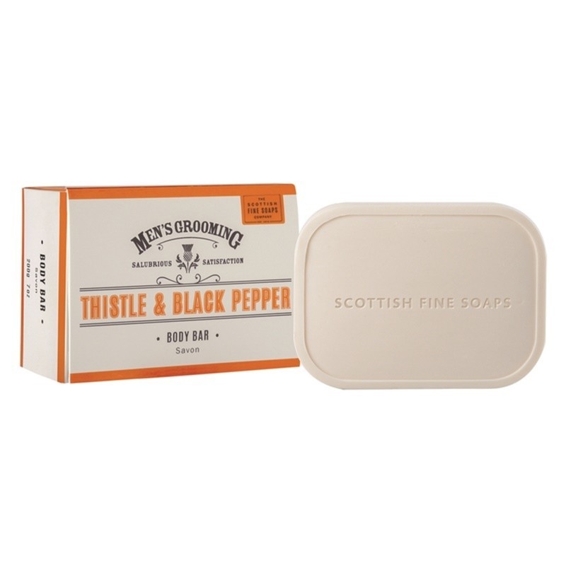 Scottish Fine Soaps Men’s Grooming Thistle & Black Pepper Soap for Men 200 g