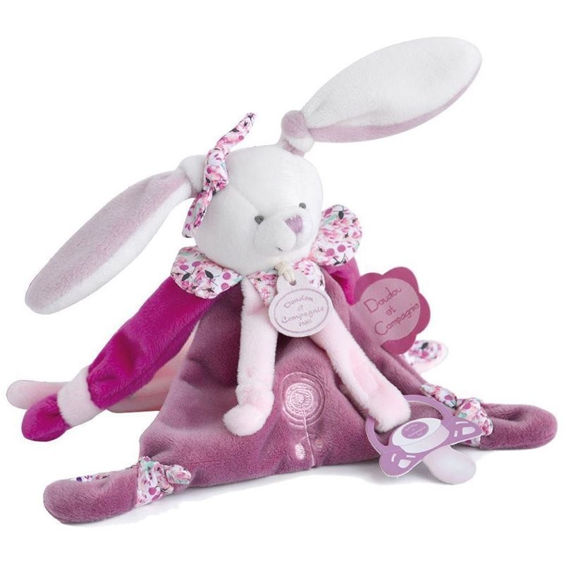 Doudou Gift Set Bunny with Soother Clip stuffed toy with clip 1 pc
