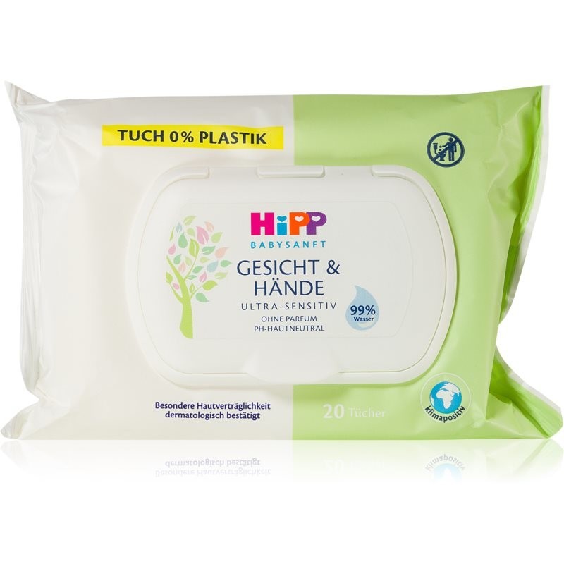 Hipp Babysanft Face & Hands wet cleansing wipes for children from birth 20 pc