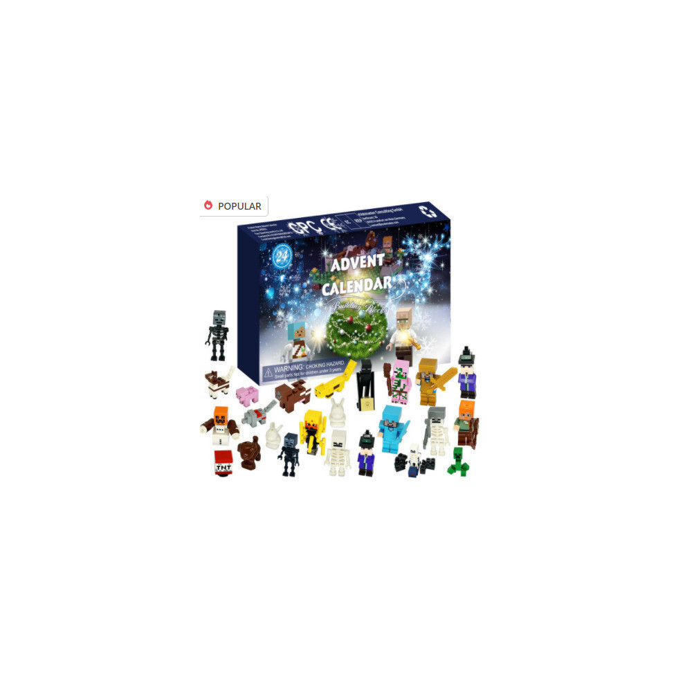 Kids Christmas Minecraft Figures 24 Days Countdown Advent Calendar Toys Surprise Xmas Gifts