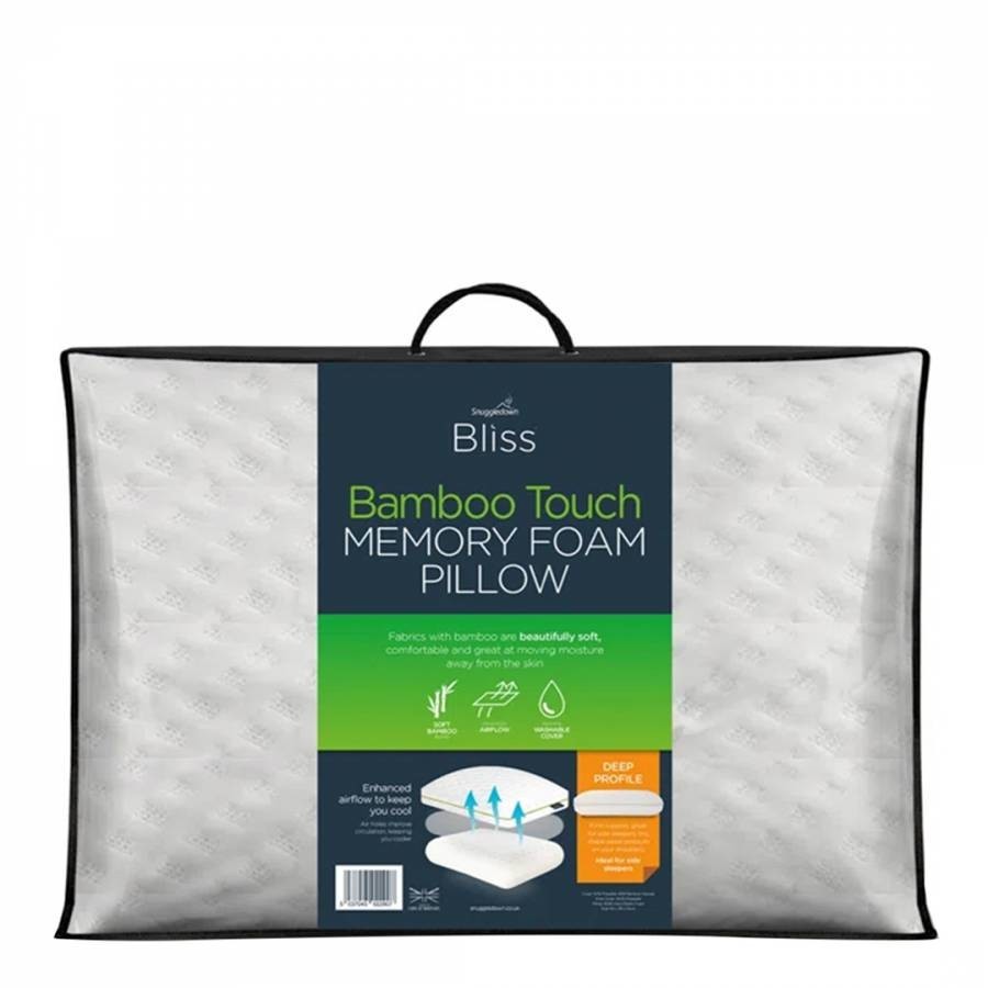 Bliss Extra Deep Bamboo Pillow Firm Support 1 Pack