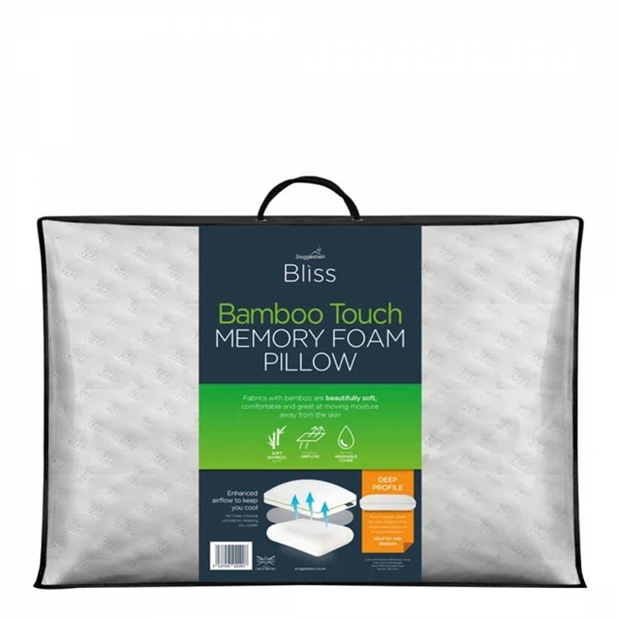 Bliss Traditional Bamboo Pillow Medium Support 1 Pack