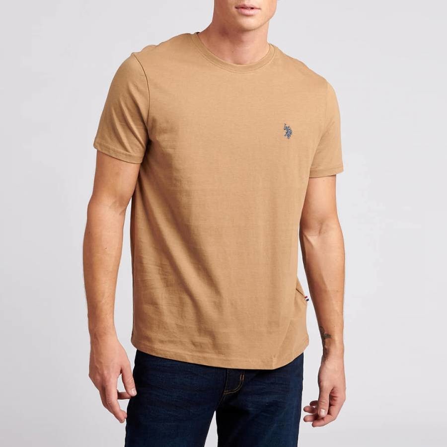 Camel Small Logo Cotton T-Shirt