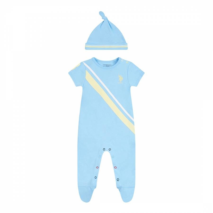 Baby Boy's Blue Cotton Sleepsuit