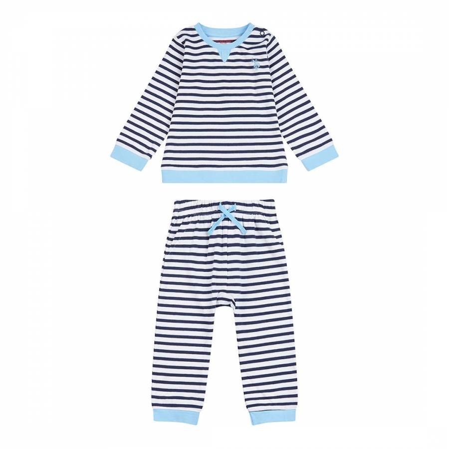 Baby Boy's Navy Striped Bretton Cotton Set