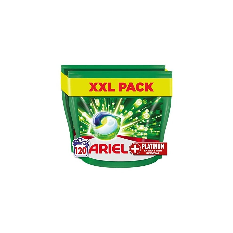 Ariel All-in-One Platinum PODS Washing Liquid Laundry Detergent Tablets / Capsules, 120 Washes (60 x 2) with Extra Stain Removal For Extra Hygiene