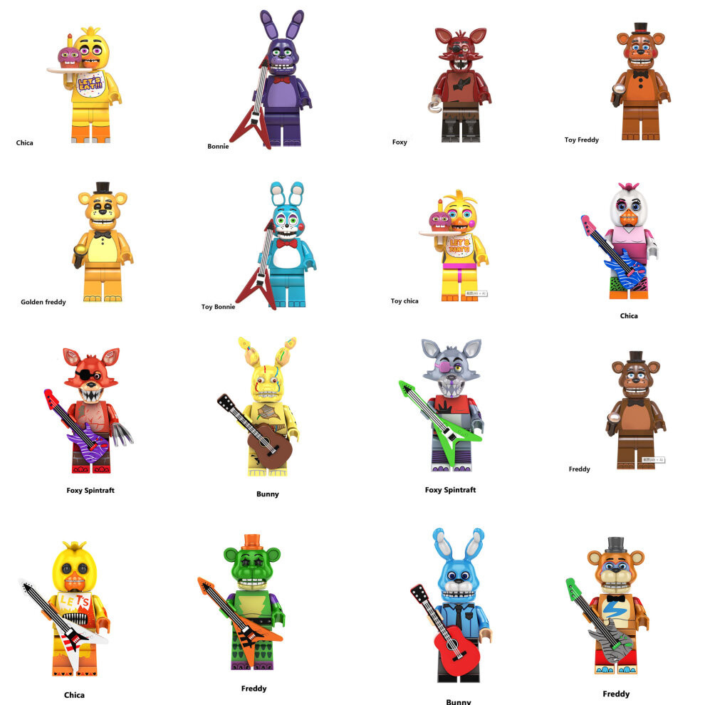 (16PCS-A+B) 32PCS Five Nights At Freddy's FNAF Minifigures Fit Lego