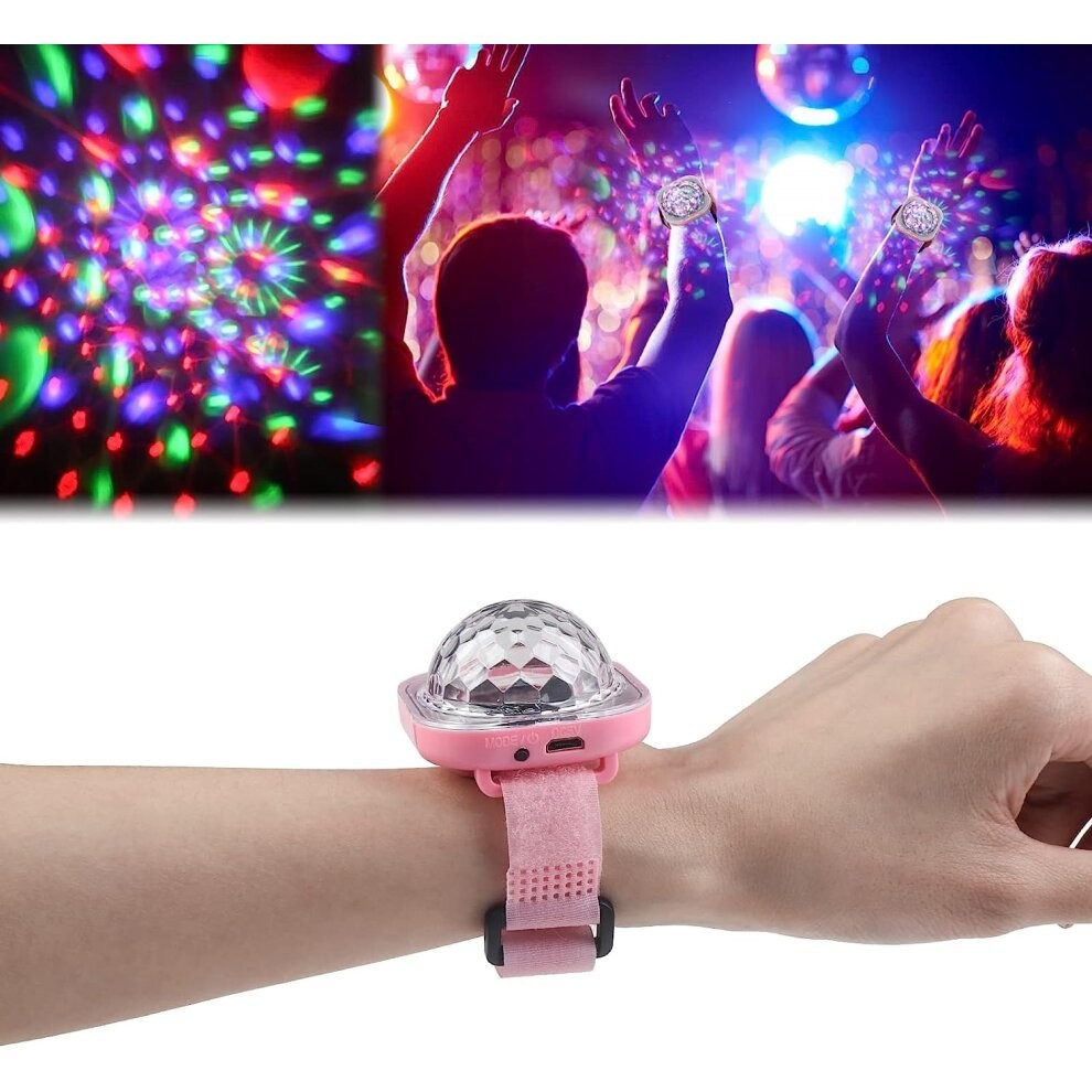 (pink, 1pcs) Disco Ball Light Colorful Party Projection Lights LED Sound Activated DJ Dance Light RGB Strobe Lamp Decorative light with wrist strap &