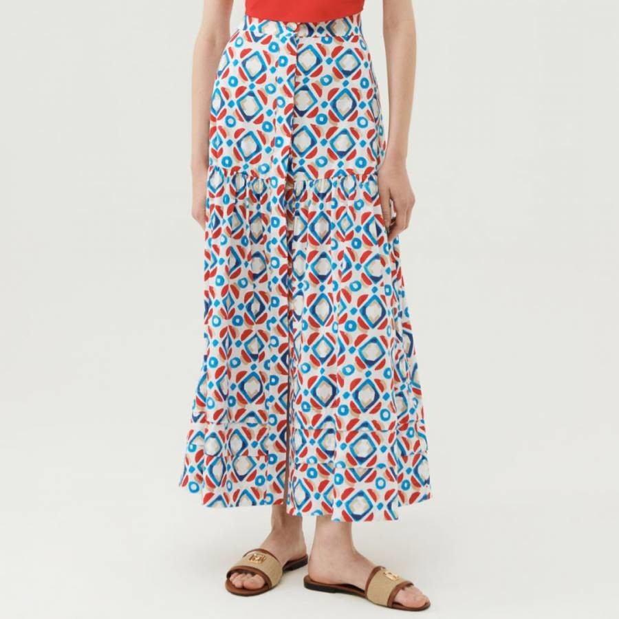 Multi Rodesia Cotton Pattern Skirt