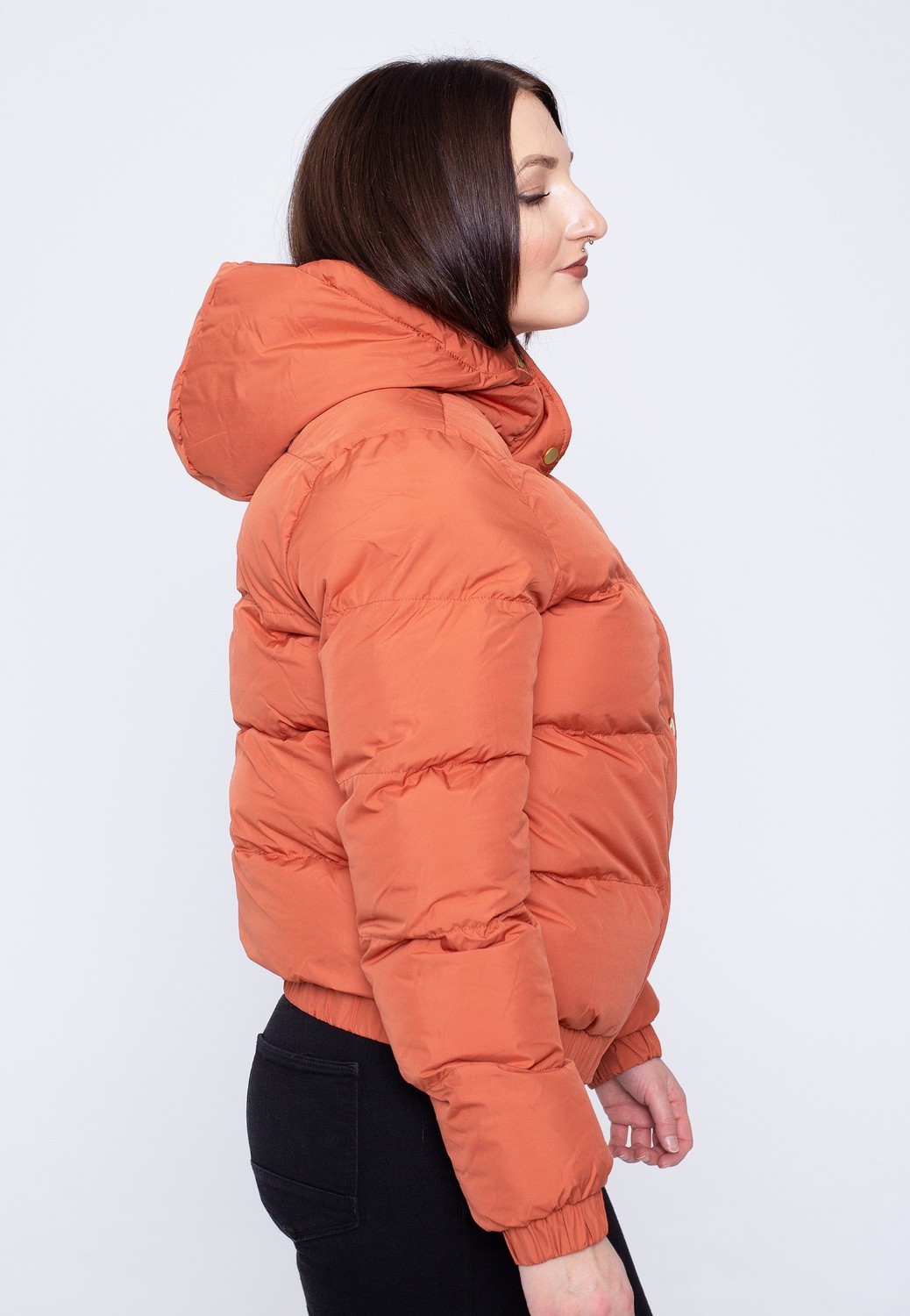 Urban Classics - Ladies Hooded Puffer Red Earth - Jackets