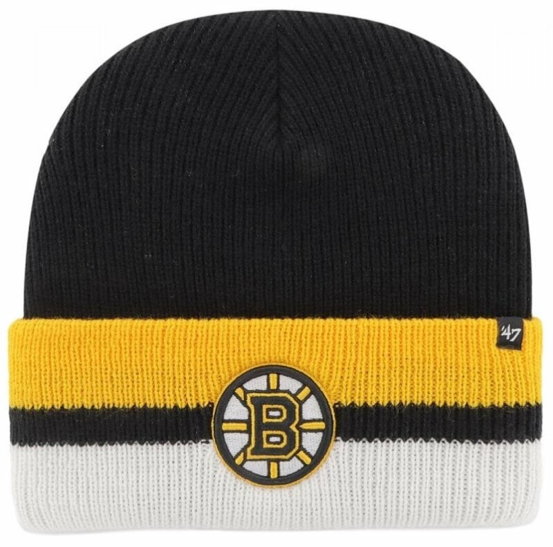 Boston Bruins Split Cuff Knit Black Hockey Beanie