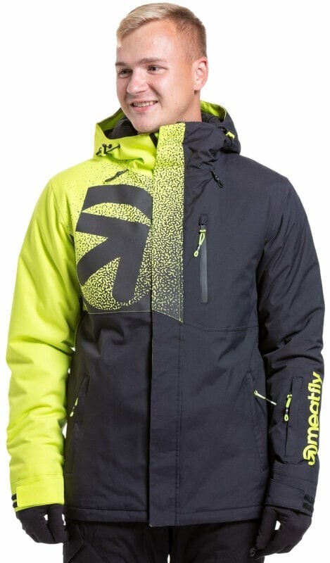 Meatfly Shader Mens SNB and Ski Jacket Acid Lime/Black M Ski Jacket