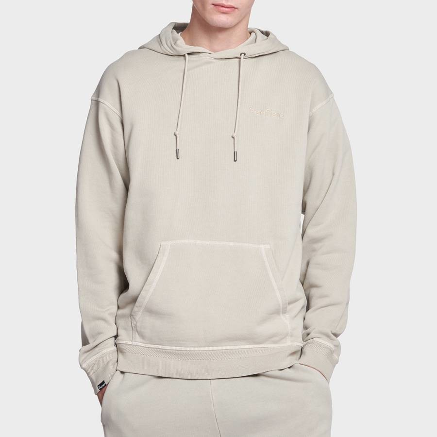 Ivory Cotton Washed Loopback Hoodie