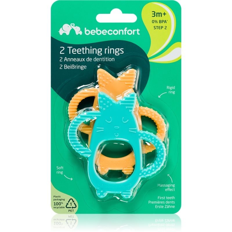 Bebeconfort 2 Teething Rings chew toy 3 m+ 2 pc
