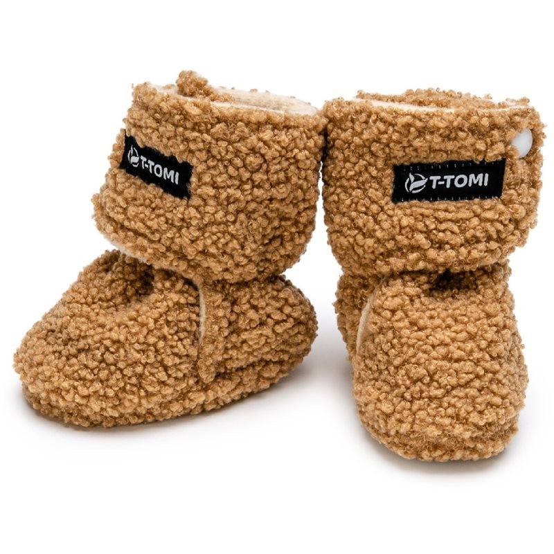 T-TOMI TEDDY Booties Brown baby shoes 0-3 months 1 pc