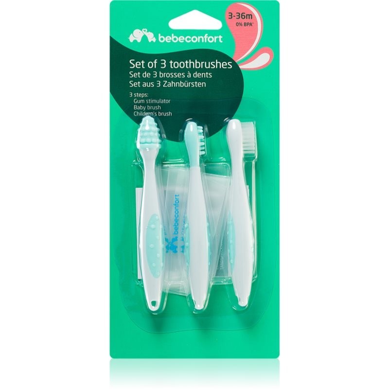Bebeconfort Set of 3 Toothbrushes toothbrush for children 3-36 m 3 pc