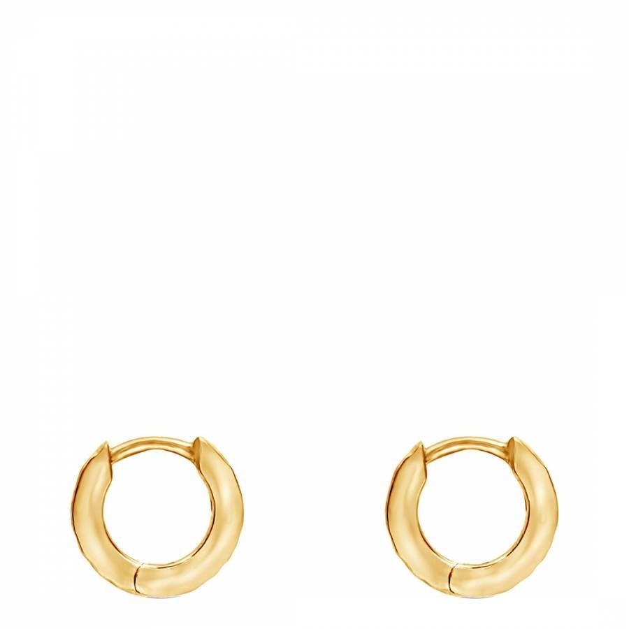 Gold Small Hammered Nomad Huggie Hoops