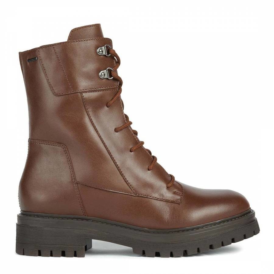 Brown Leather D Iridea Ankle Boot