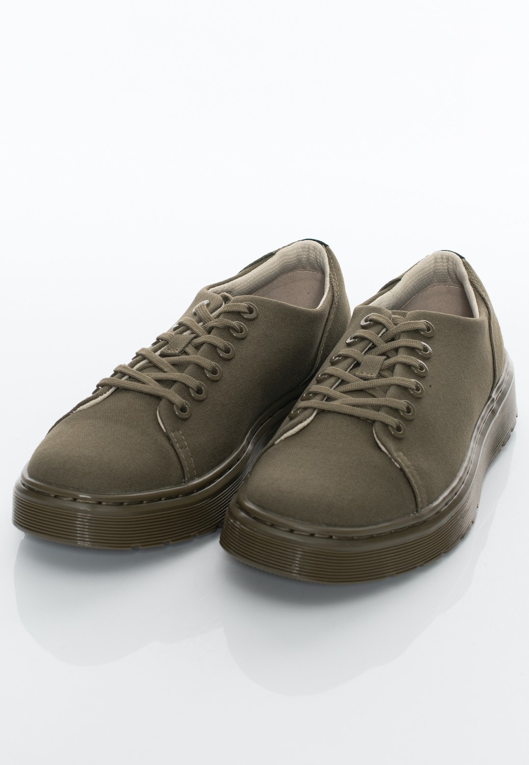 Dr. Martens - Dante 10 Oz Canvas/Olive Milled Coated Leather - Sneakers