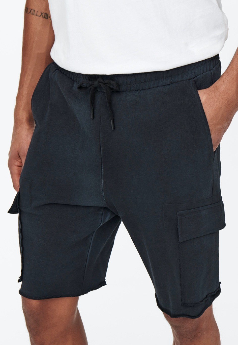 Only & Sons - Lino Sweat Cargo Black - Shorts