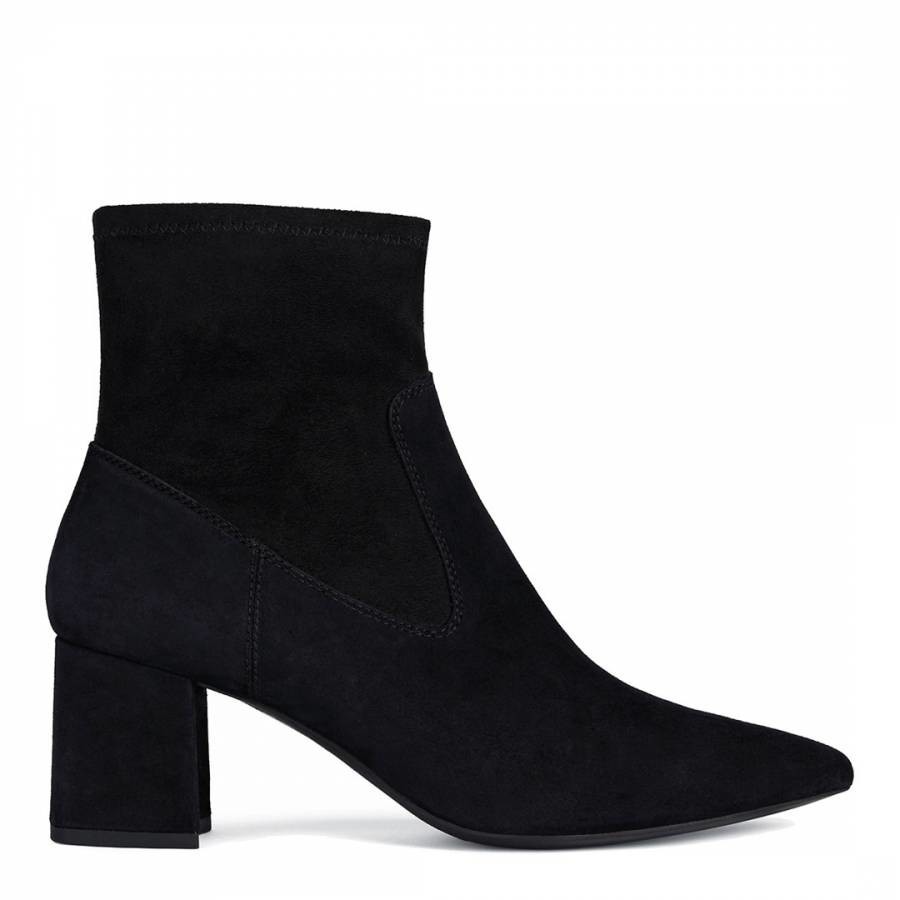 Black Suede Bigliana Stretch Ankle Boot