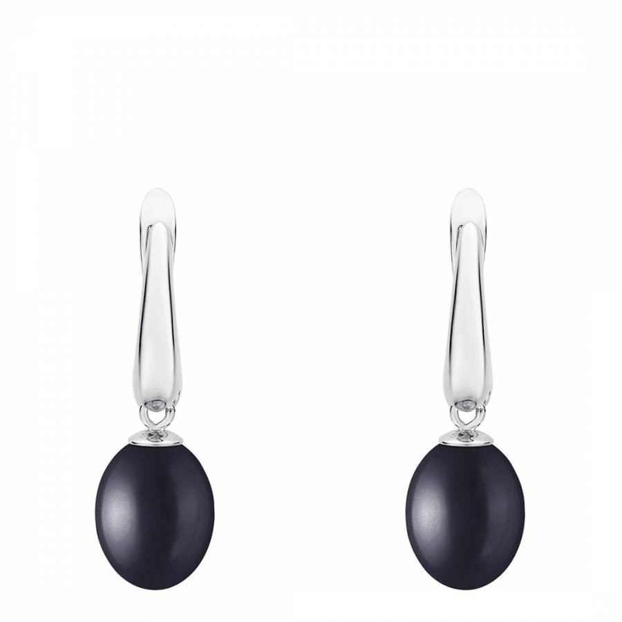 Black Sterling Silver Freshwater Pearl Earrings