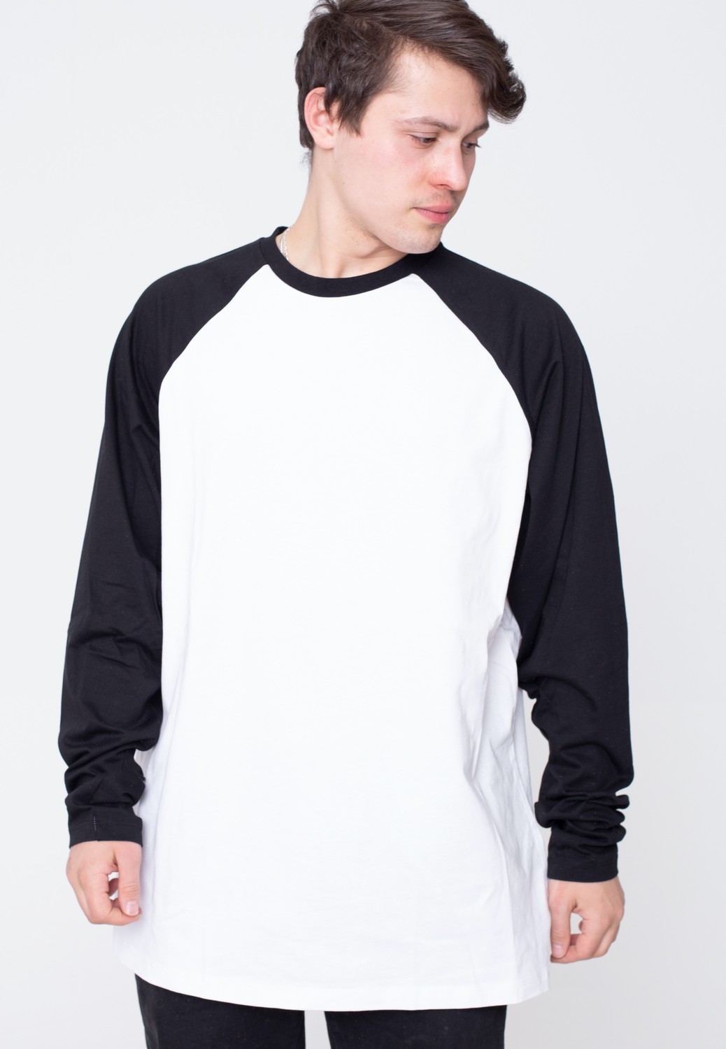 Urban Classics - Organic Oversized Raglan White/Black - Longsleeves
