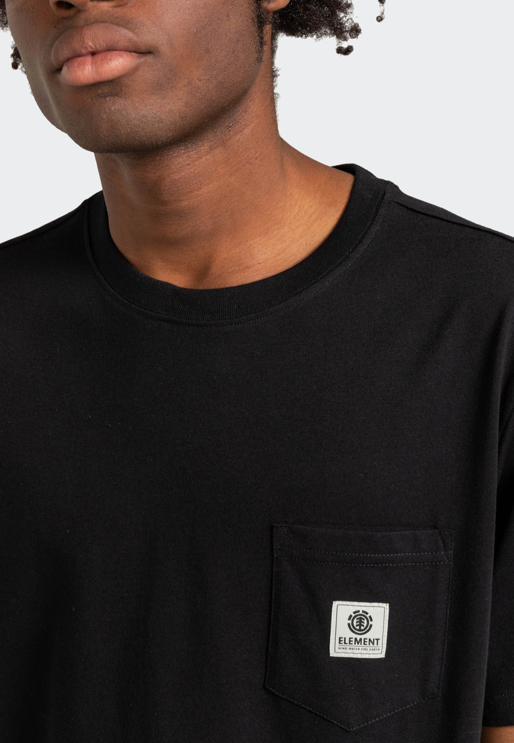 Element - Basic Pocket Label Flint Black - - T-Shirts