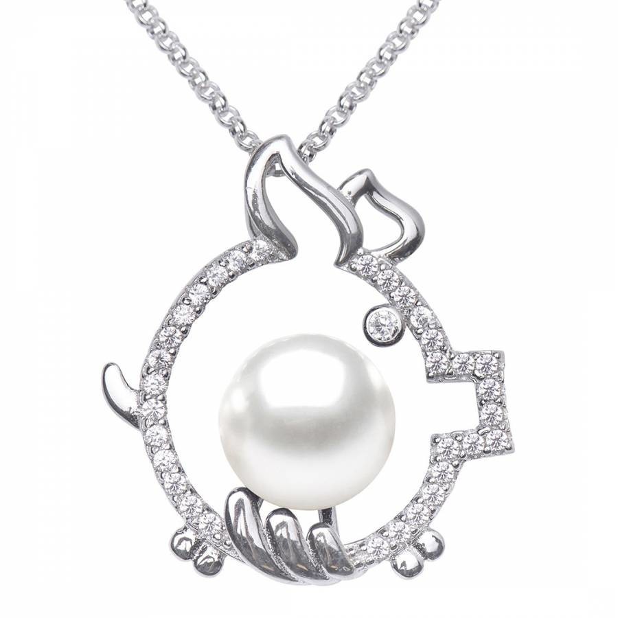 White Sterling Silver Freshwater Pearl Pendant