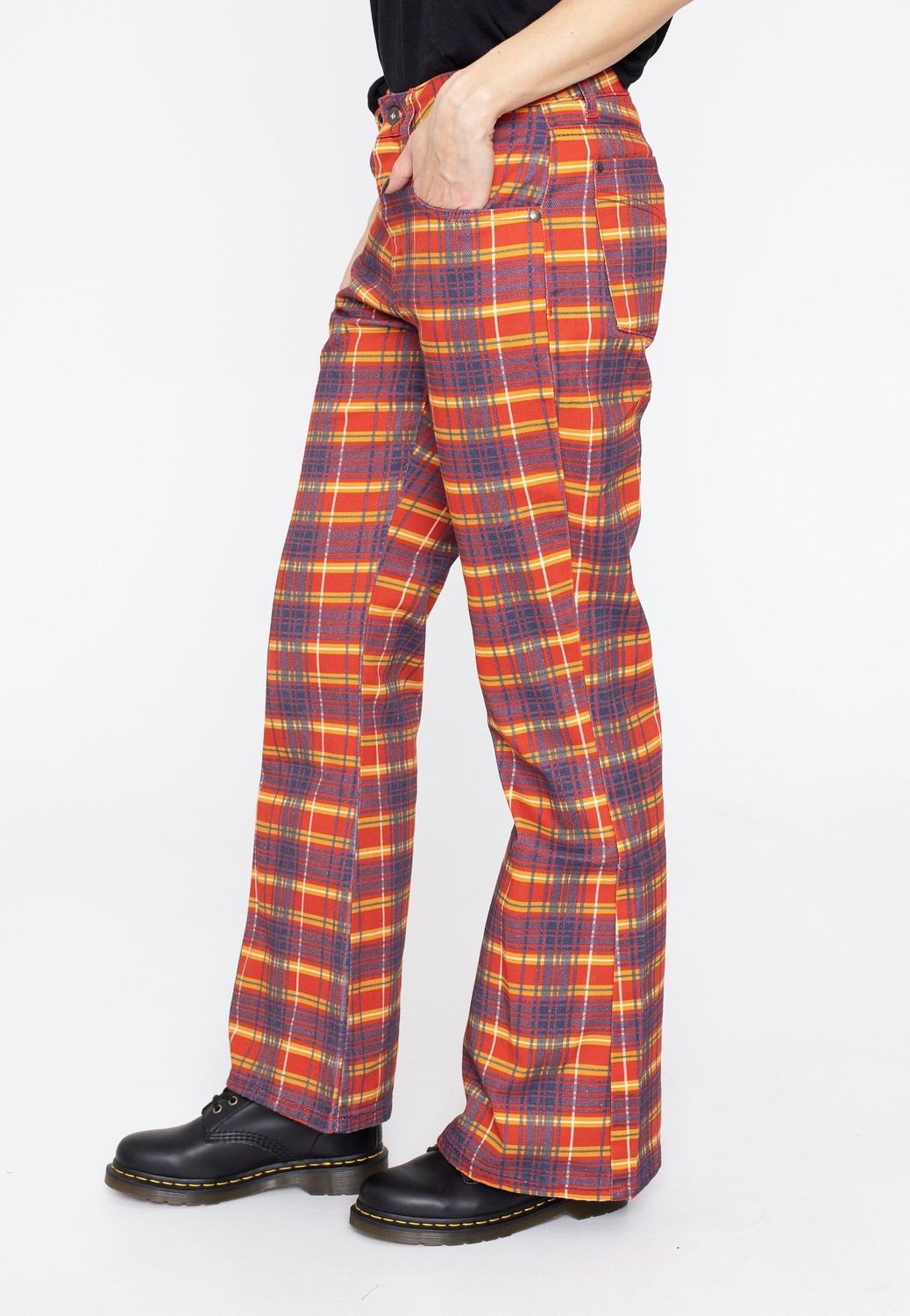 The Ragged Priest - Red Check Flares Multi - Pants