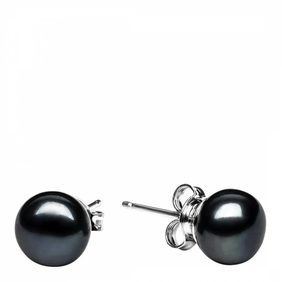 Black Black/Silver Freshwater Pearl Earrings