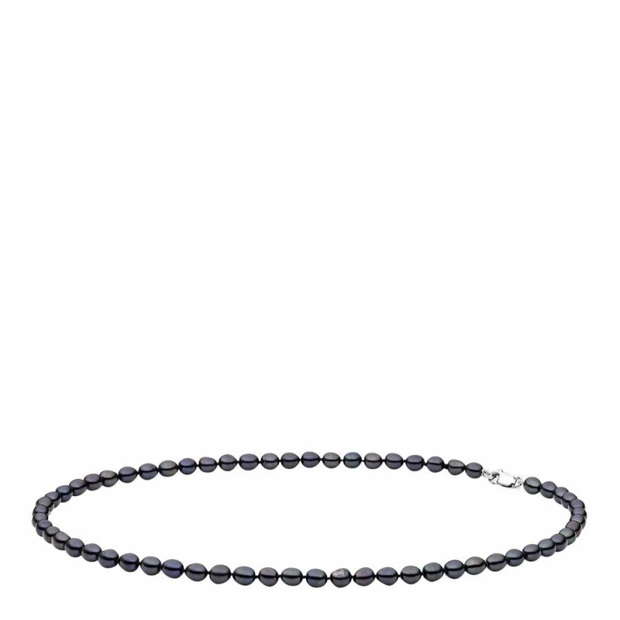 Black Sterling Silver Freshwater Pearl Necklace