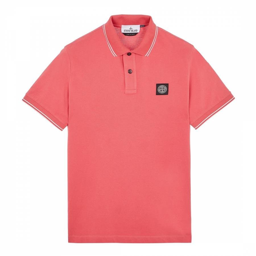Pink Stretch Pique Polo Shirt