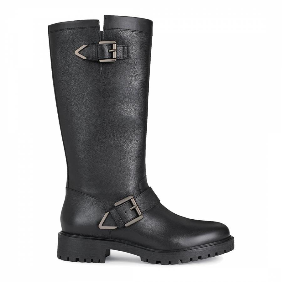 Black Leather Hoara Long Boot