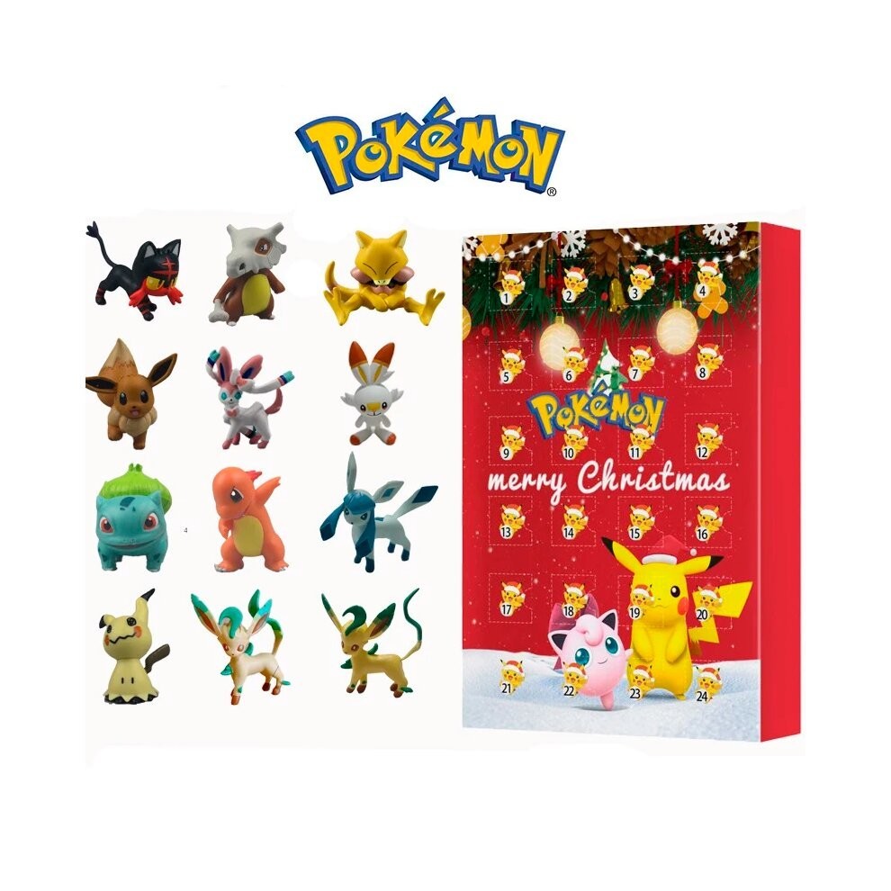Christmas Advent Calendar for Kids 24 Days  Countdown Blind Box Pokemon Cartoon Toys Gift