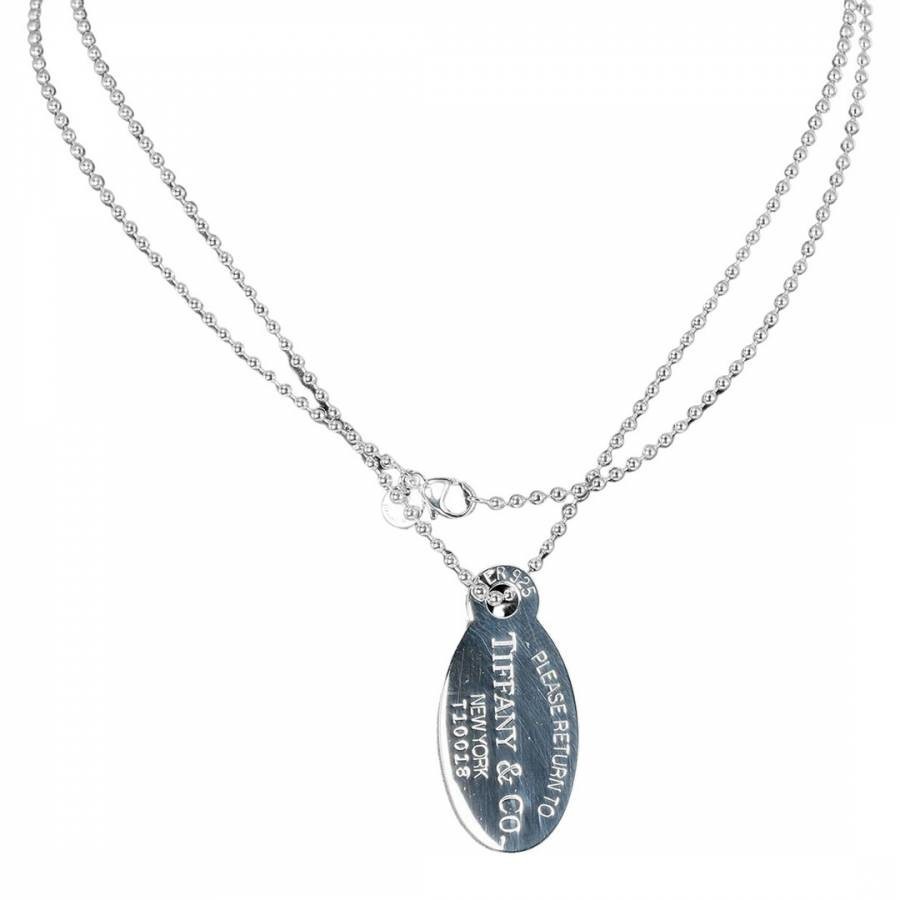 Silver Tiffany & Co Return To Oval Necklace