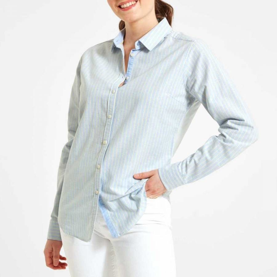Blue Striped Cley Cotton Oxford Shirt