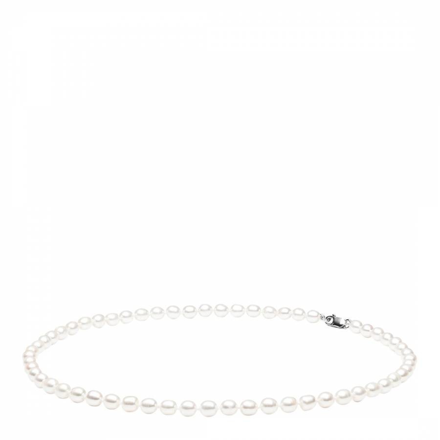 White Sterling Silver Freshwater Pearl Necklace
